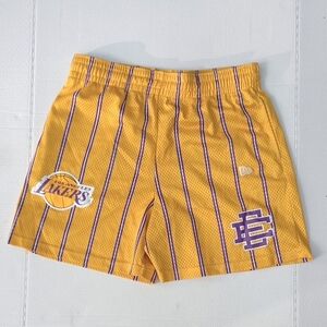 Men's XL Eric Emanuel NBA New Era Basketball Shorts Los Angeles LA Lakers